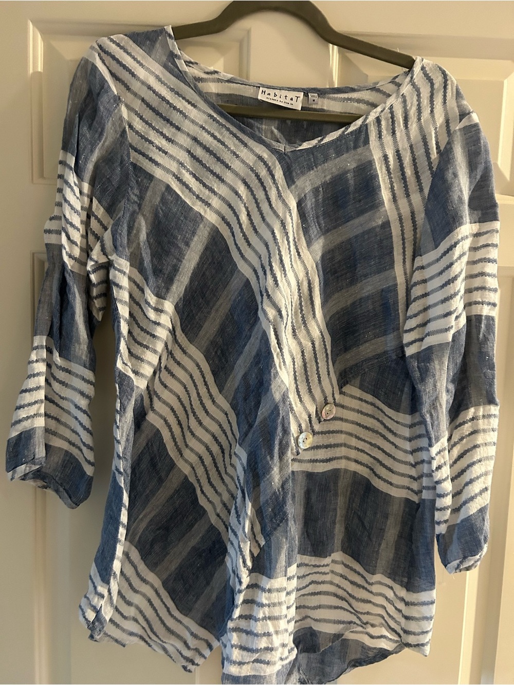 Habitat Blue & White Striped V-Neck Tunic
